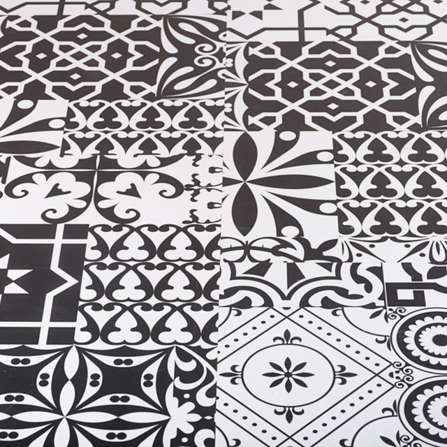 Falquon Quadraic Matt Black and White Tile Effect Laminate Flooring